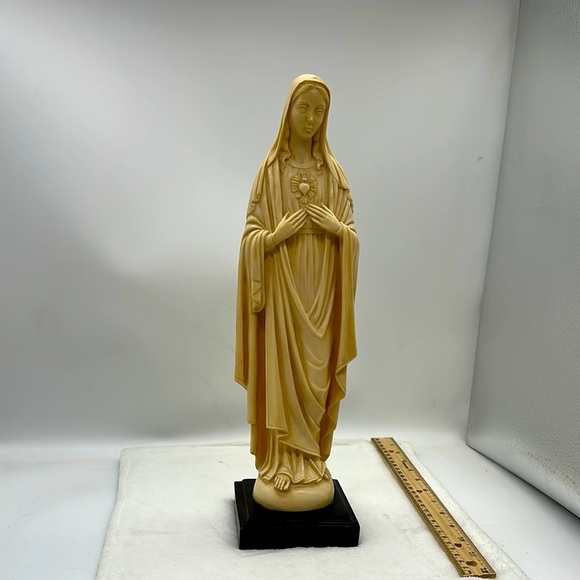 Antique/Vintage Gino Ruggeri Bianchi Sacred Heart of Mary Alabaster Sculpture - Picture 1 of 14